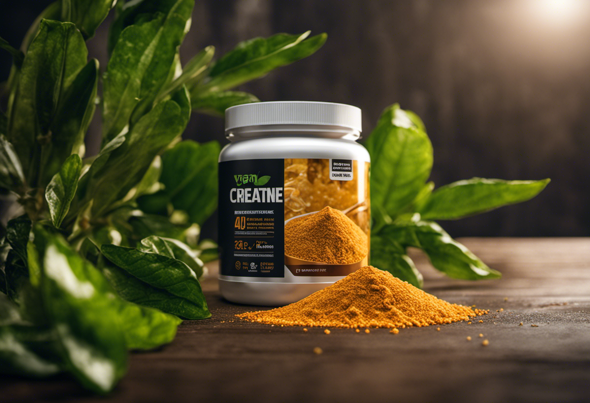 An image showcasing the vegan production process of creatine supplement