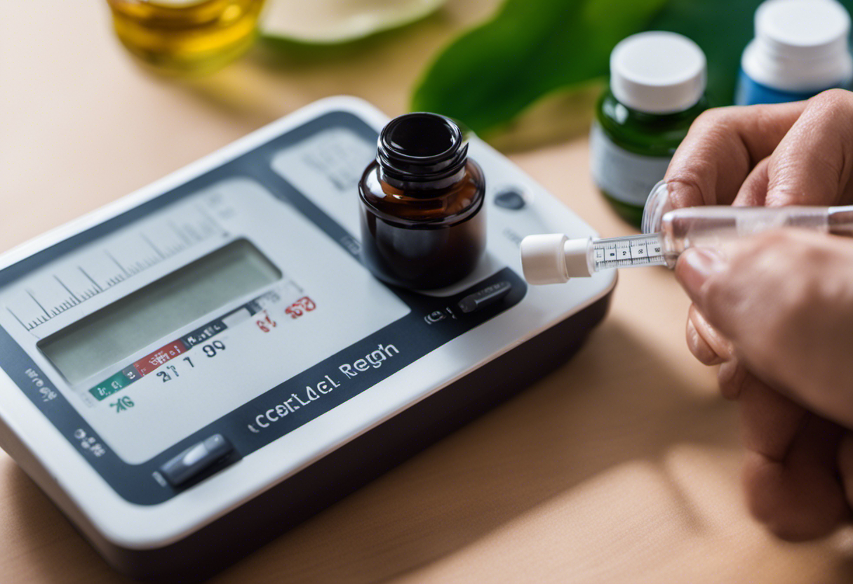 An image showcasing the recommended dosage of Ozempic for weight loss, depicting a person injecting the medication, surrounded by a scale showing gradual weight reduction, and a progress chart reflecting successful results