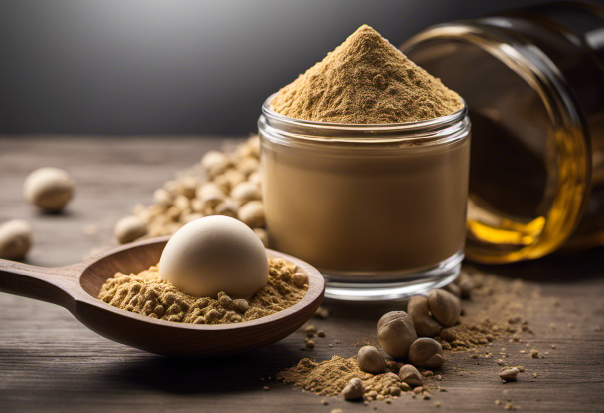 An image depicting a blend of creatine and maca root, showcasing their combination