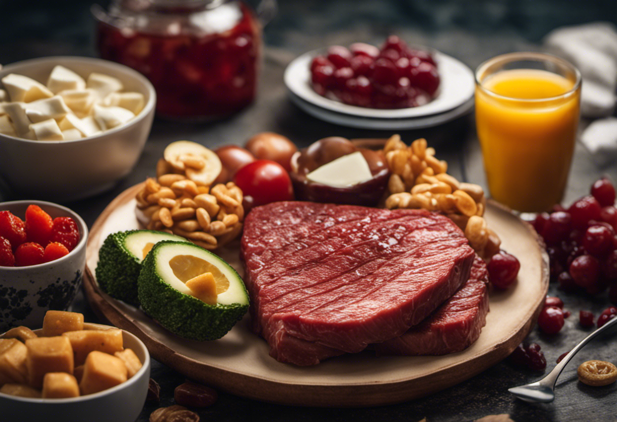 An image depicting a variety of foods to avoid for alleviating endometriosis symptoms