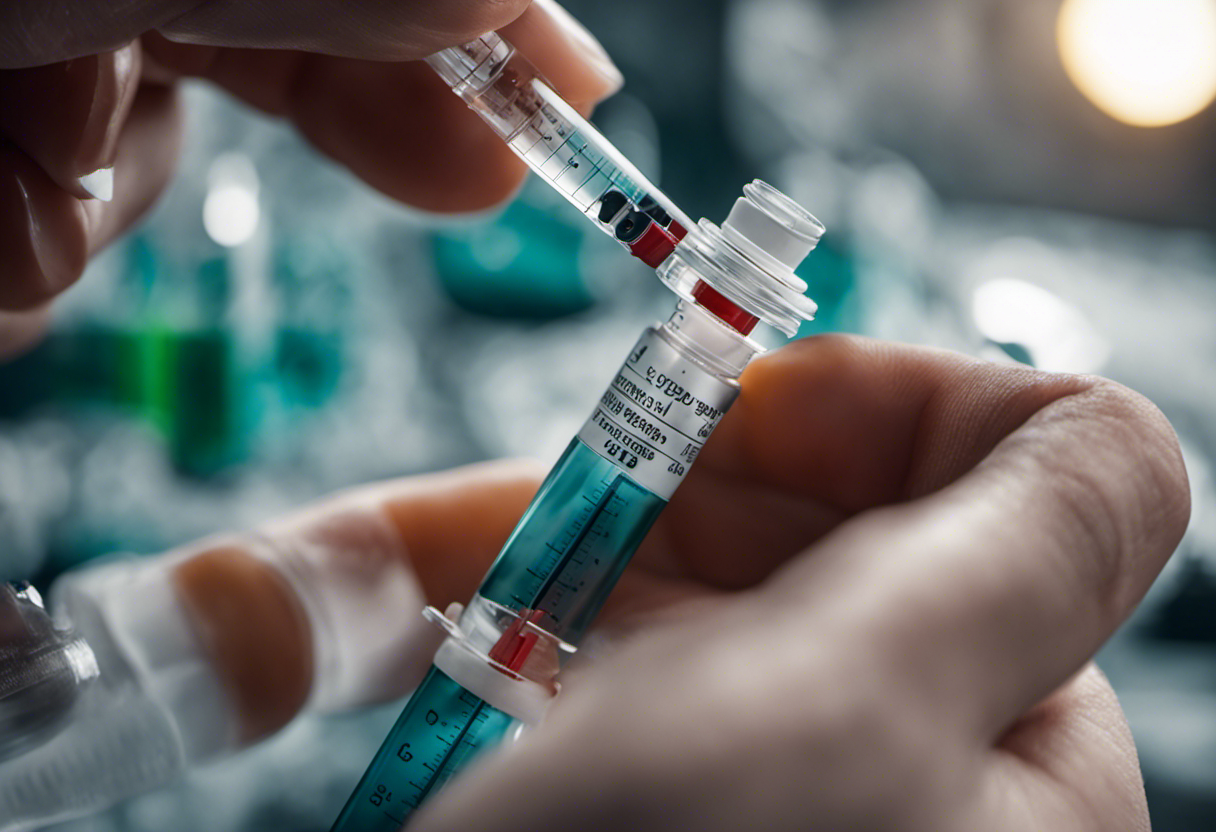 An image depicting a hand holding a syringe filled with Ozempic 0