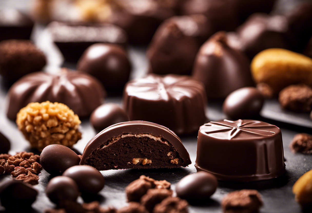 An image showcasing a diverse array of delicious and visually appealing chocolate-based treats, suitable for those with endometriosis