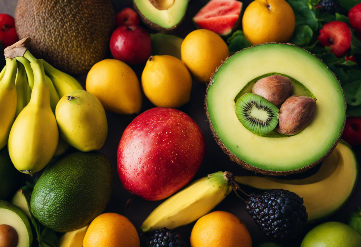 An image showcasing a diverse array of fruits rich in creatine