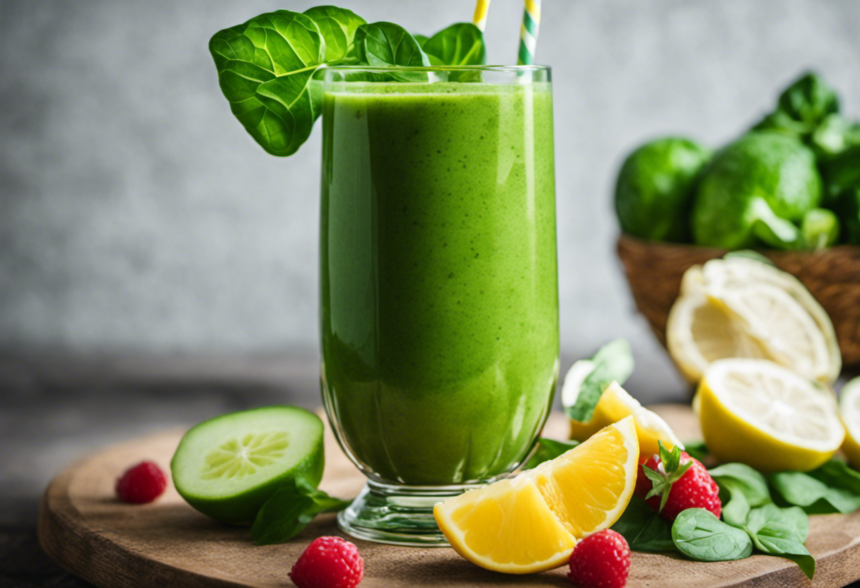 An image showcasing a refreshing smoothie recipe for cellulite reduction and detoxification