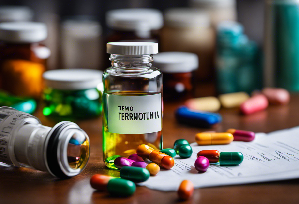 An image featuring a colorful pill bottle labeled "Termo Sibutramina," surrounded by a magnifying glass, a medical prescription, and a scientific research study, symbolizing a comprehensive understanding of its significance