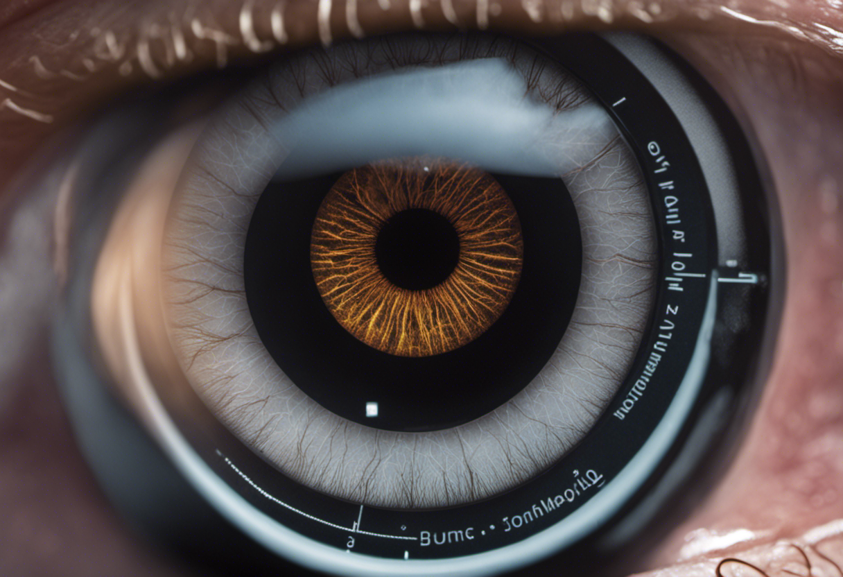 An image showcasing a patient's eye being examined using binocular keratoscopy